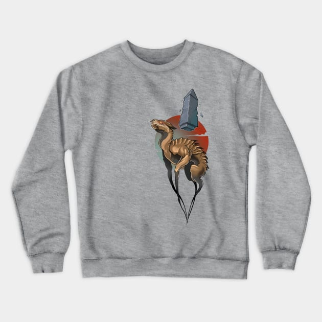 Salvador Dali dinosaur Crewneck Sweatshirt by Vika_lampa_13